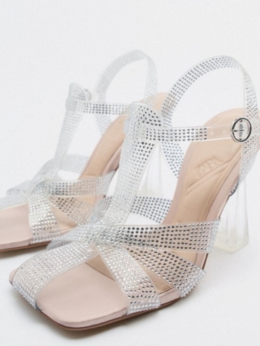 Zara Clear Crystal-Strap Women’s Sandals